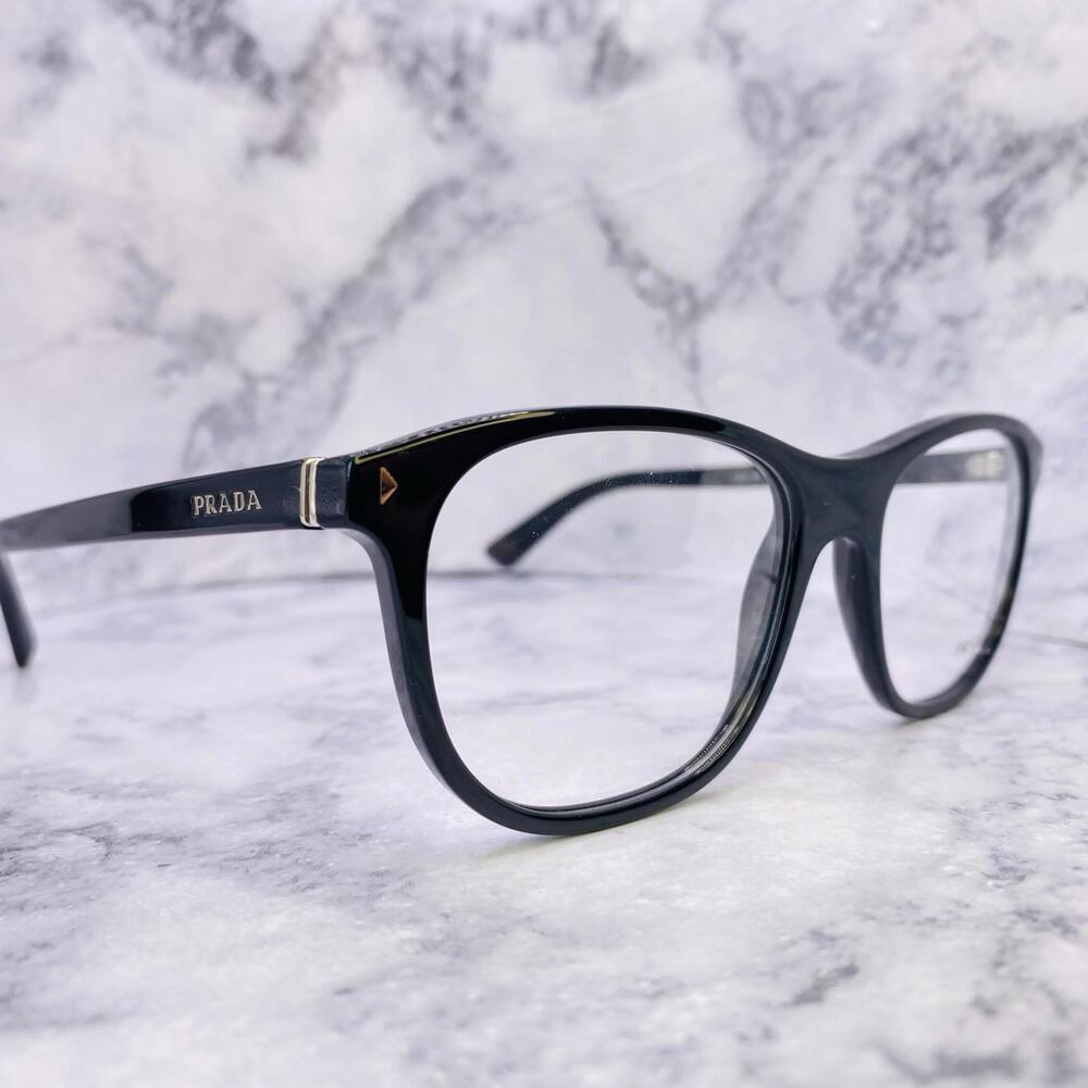 Prada Eyeglasses Frames VPR 17R 1AB-1O1 56 [] 19 145 Black Authentic - Picture 3 of 9